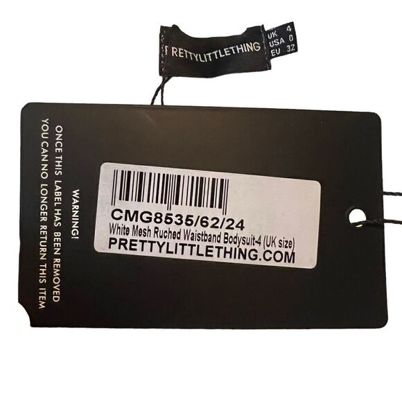 NWT! PrettyLittleThing white me she ruched body suit - Picture 5 of 15